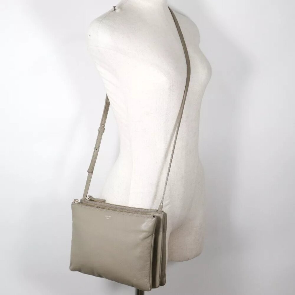 CELINE Trio Large Shoulder Bag Calfskin Women